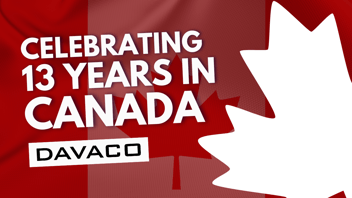 red maple leaf celebrating 13 years in canada