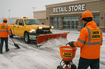snow removal at retail store